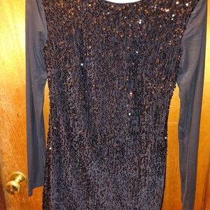 Elegant Black Sequin Dress